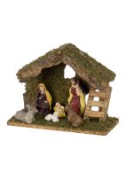 Christmas manger and figures for manger