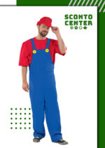 Αποκριάτικη Στολή Super Mario Υδραυλικός – Μπλε Σαλοπέτα με Κόκκινη Μπλούζα Καπέλο