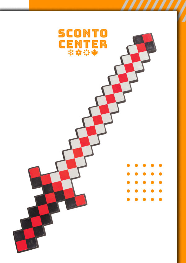 Αποκριάτικο Σπαθί Pixel Red – Κόκκινο Minecraft Style Σπαθί με Τετραγωνισμένο Σχεδιασμό