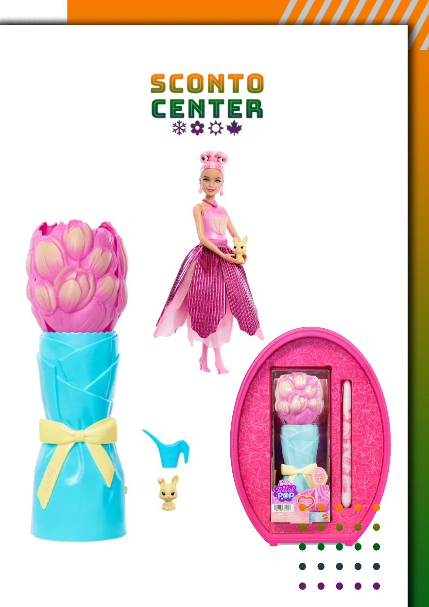 Πασχαλινή λαμπάδα Barbie με ανθοδέσμη λουλουδιών – παιδική λαμπάδα για κορίτσια Sconto Center