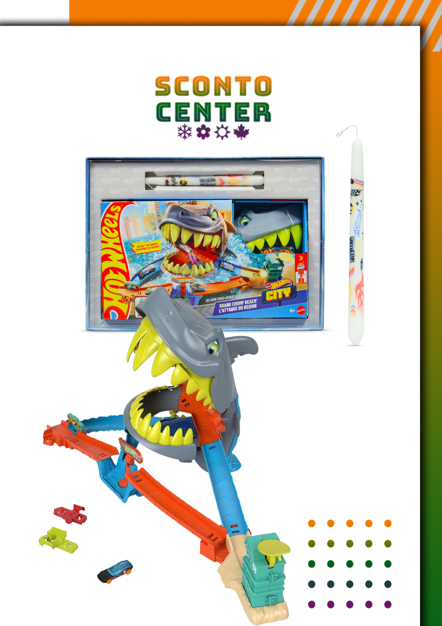 Πασχαλινή Λαμπάδα Hot Wheels City Shark Chomp Beach | Sconto Center Πασχαλινή λαμπάδα Hot Wheels City Shark Chomp Beach με πίστα δράσης – Sconto Center
