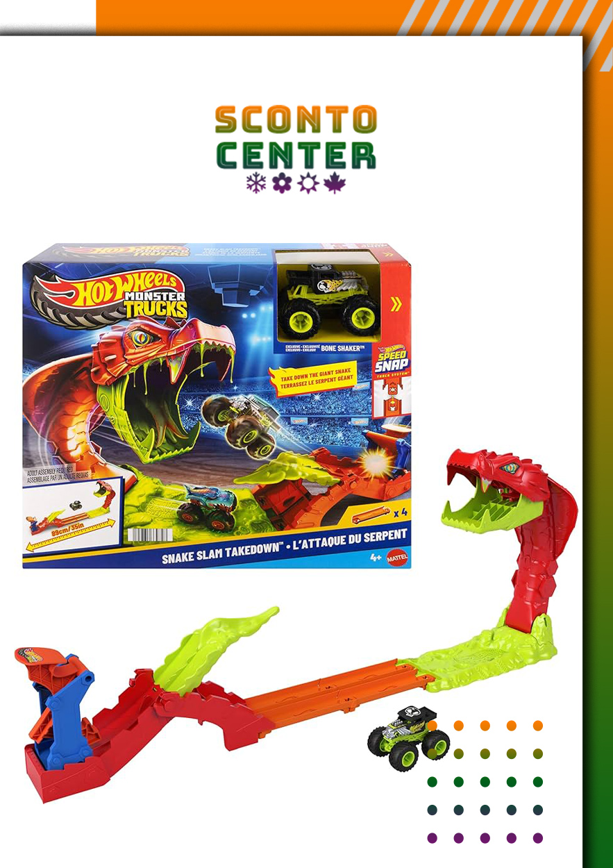 Hot Wheels Monster Trucks Snake Slam Takedown | Sconto Center Πασχαλινή λαμπάδα Hot Wheels Monster Trucks Snake Slam Takedown – Sconto Center
